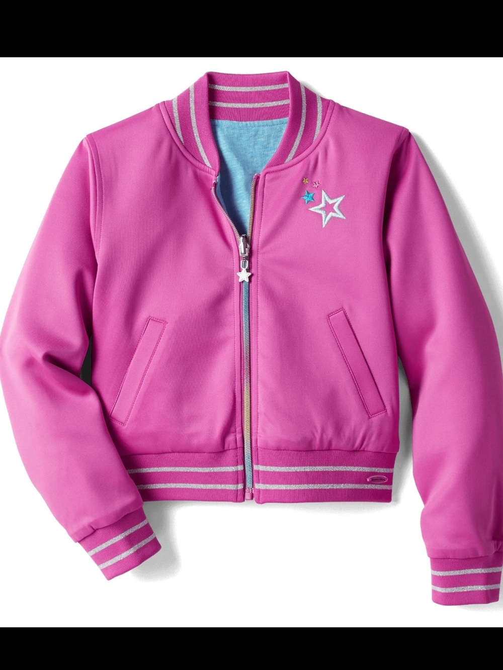 American Girl Magenta Star-Accent Bomber Jacket